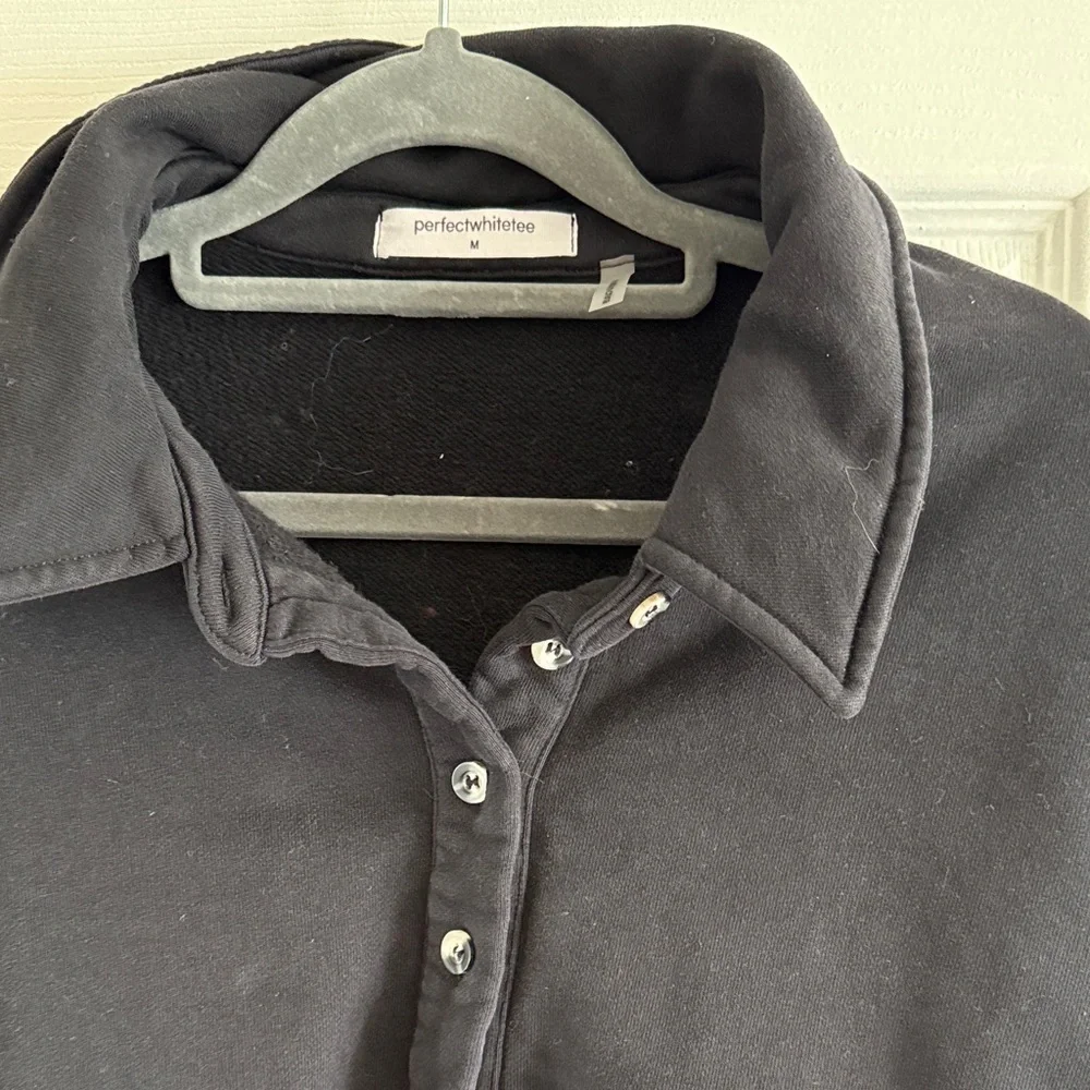 perfectwhitetee Black Collared Sweatshirt - Picture 4 of 5
